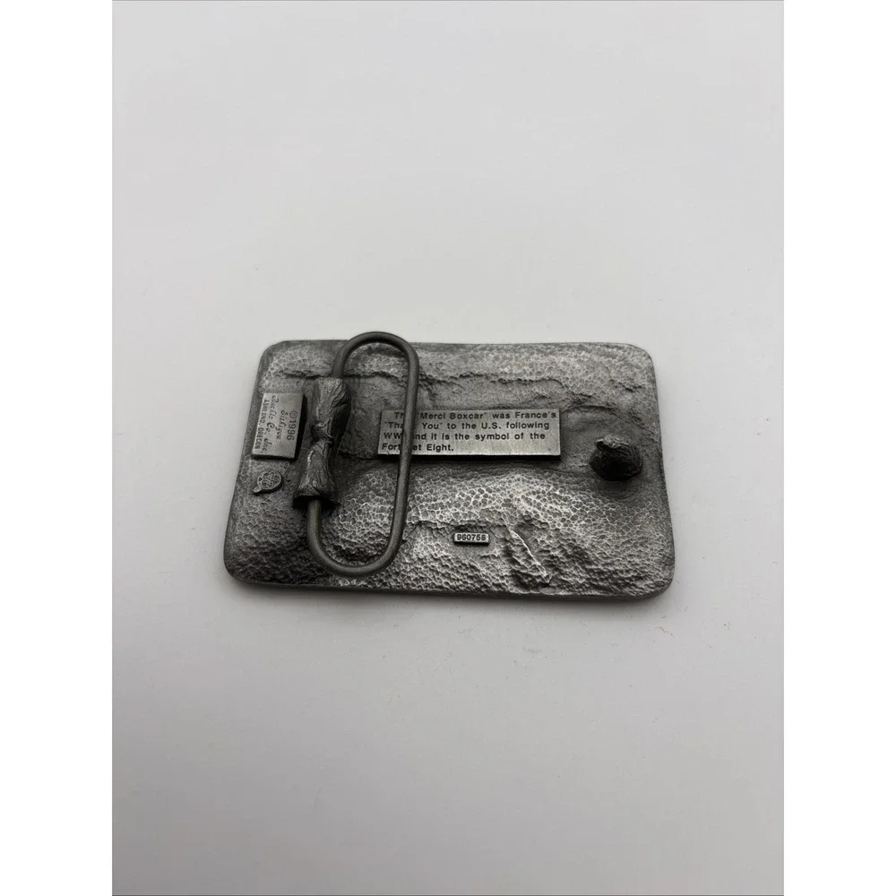 Vtg 1996 Siskiyou Merci Boxcar Train Railroad Pewter Belt Buckle 960758